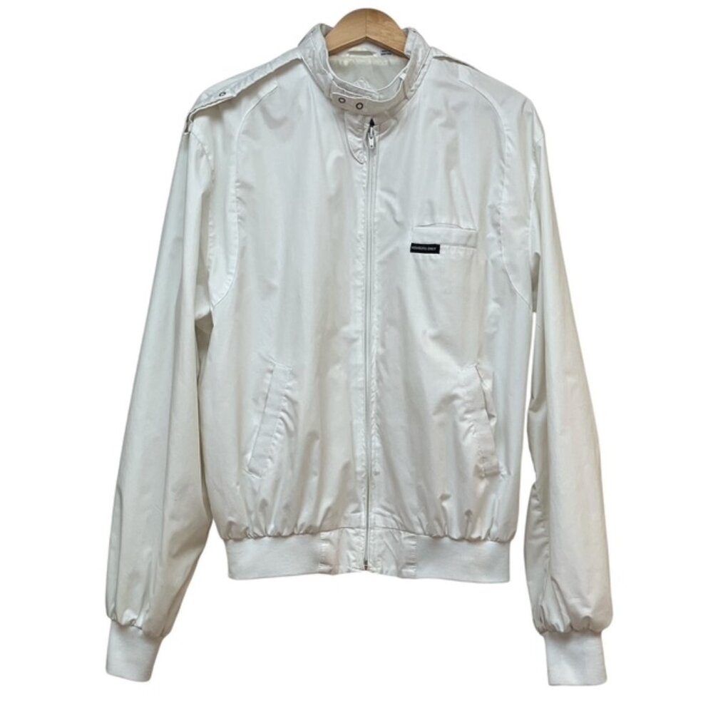 Vintage Members only white cotton blend windbreaker jacket 42L